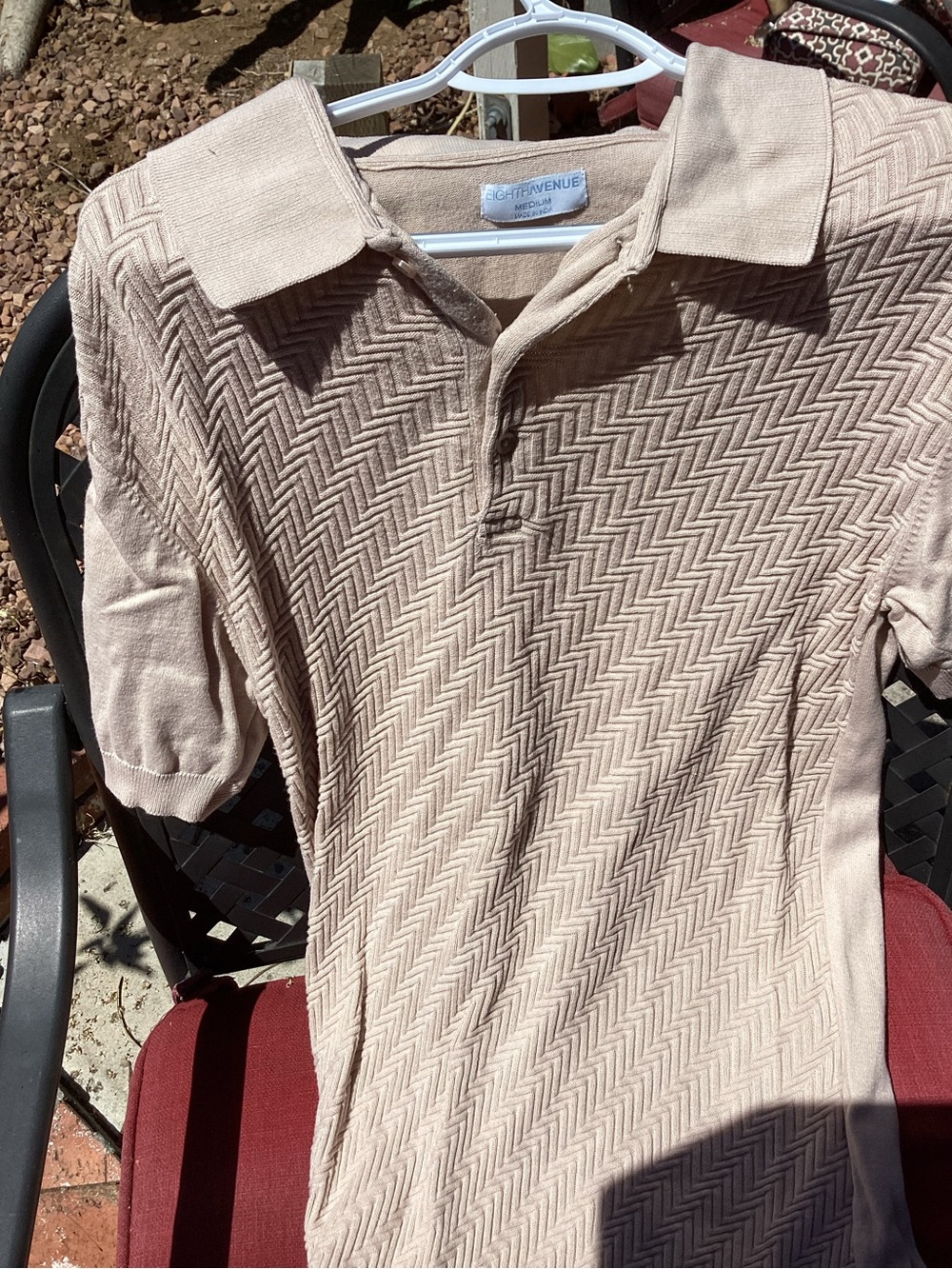 Eighth Avenue,Medium Sweater - Beige,Size Medium.